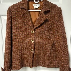 Anne Bowen Multicolor Tweed Blazer in Warm Rust Blend